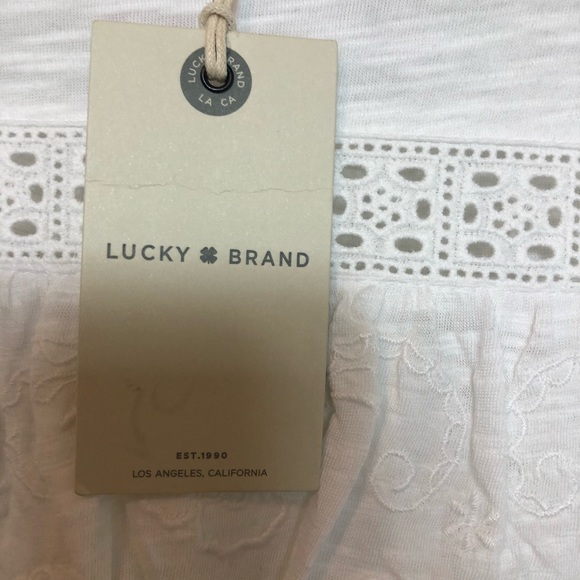 Lucky Brand short sleeve white top size xs - Picture 4 of 8